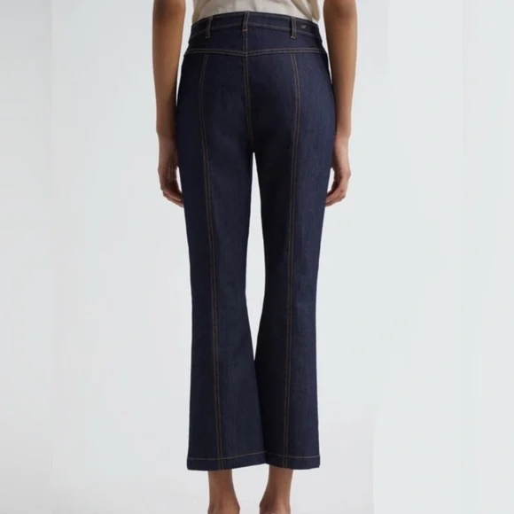 Cinq à Sept NEW Marsha Patch Pocket Kick Flare Jeans Indigo Wash 6 - Picture 2 of 9